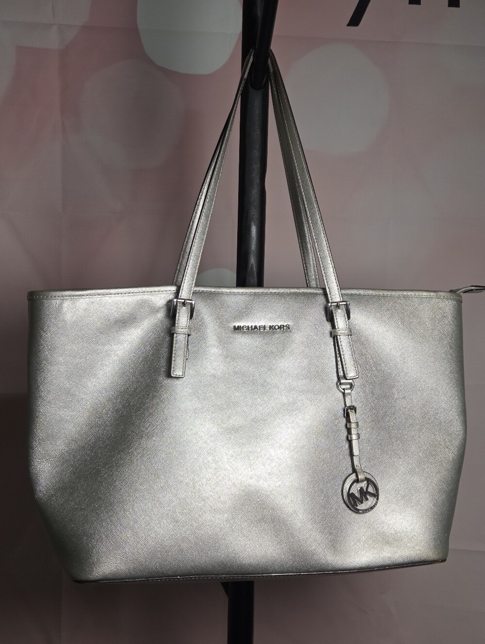 Michael Kors Silver Large Tote Bag